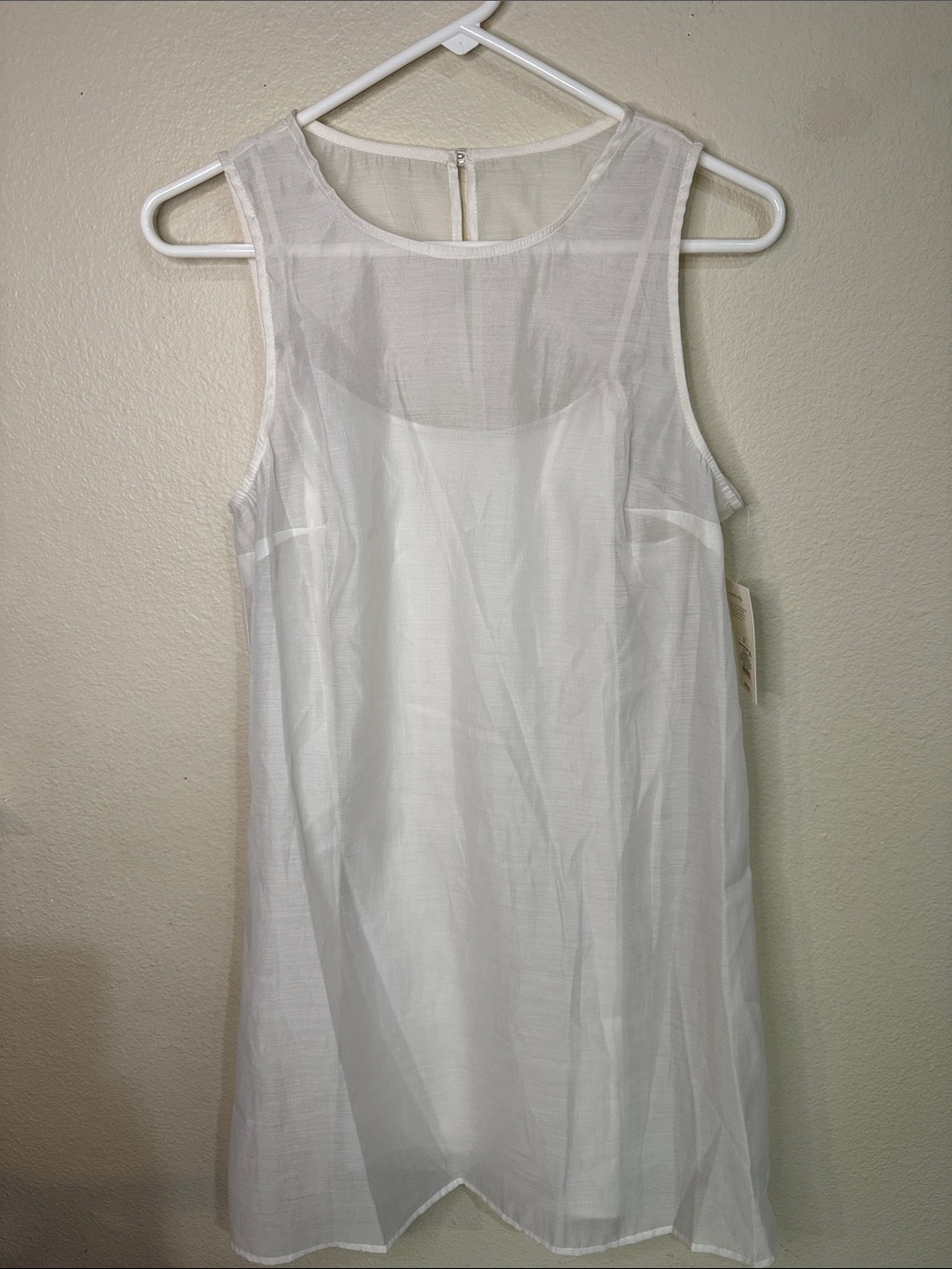 a new day White Sheer Sleeveless Chemise Dress